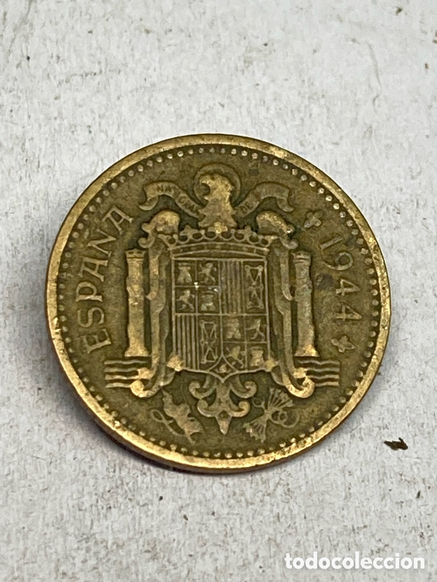 Monedas Franco: Moneda de 1 peseta 1944 M33 - Foto 2