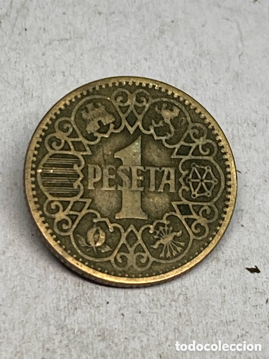 Monedas Franco: Moneda de 1 peseta 1944 M33 - Foto 1