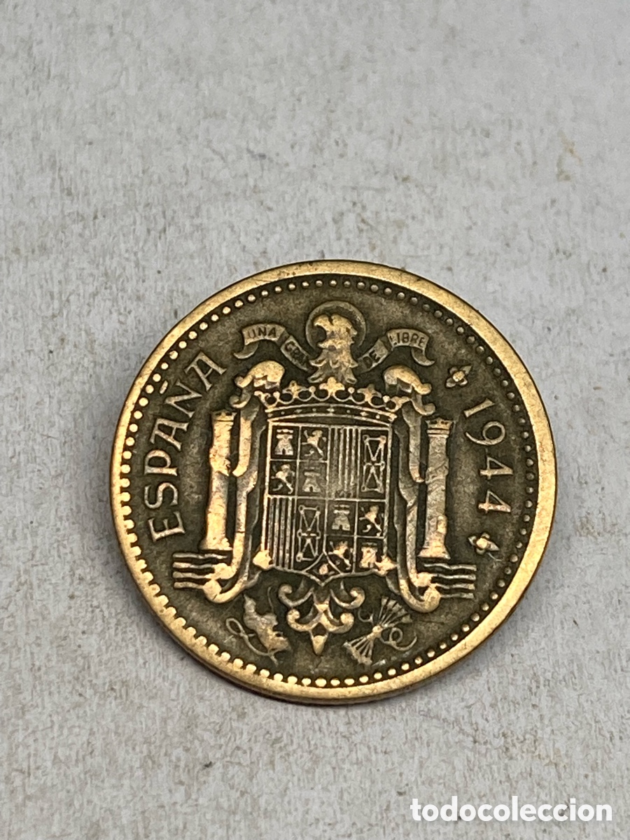 Monedas Franco: Moneda de 1 peseta 1944 M33 - Foto 1