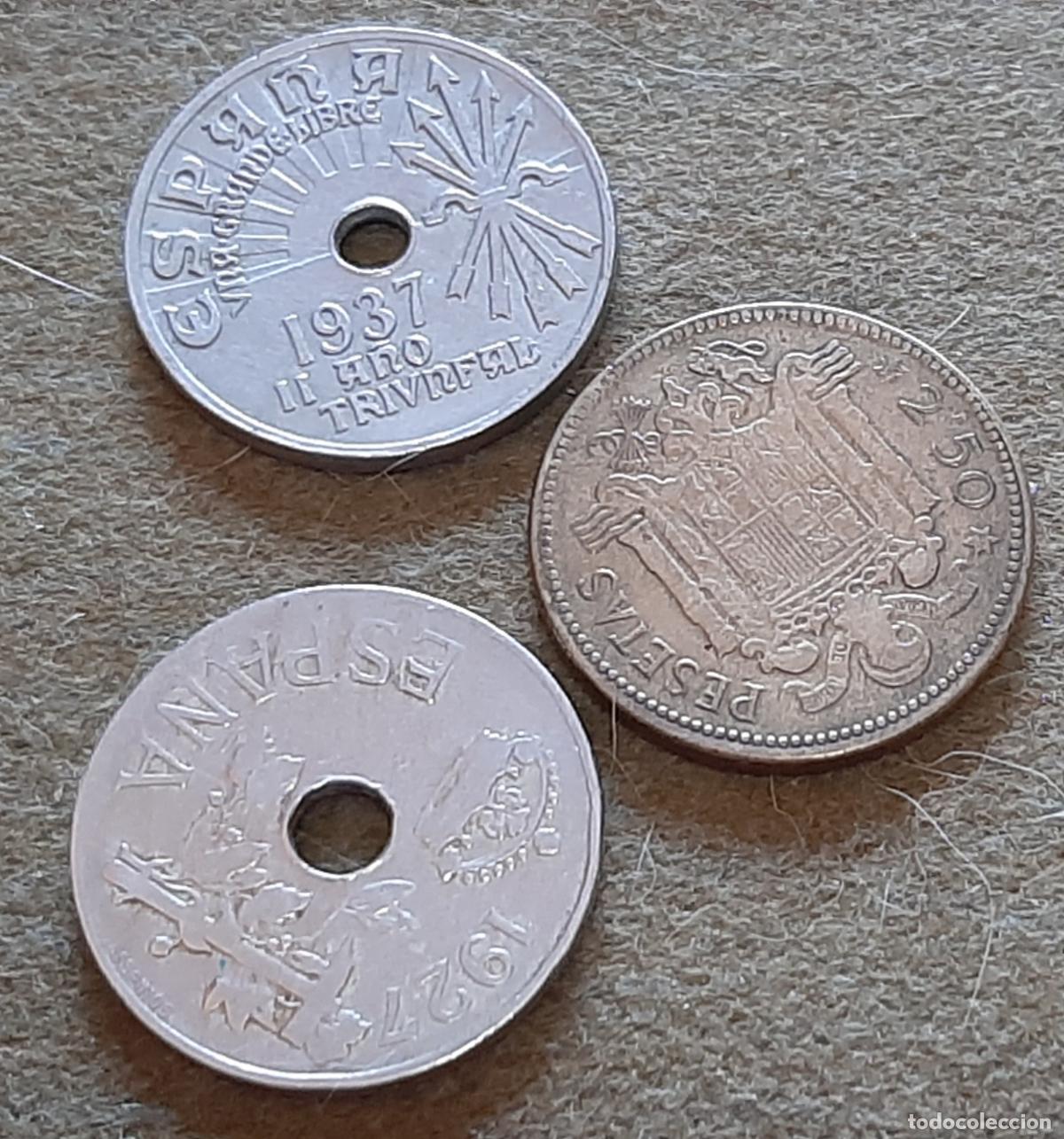 Monedas Franco: 3 MONEDAS ESPA&Ntilde;OLAS DEL ESTADO ESPA&Ntilde;OL. - Foto 2