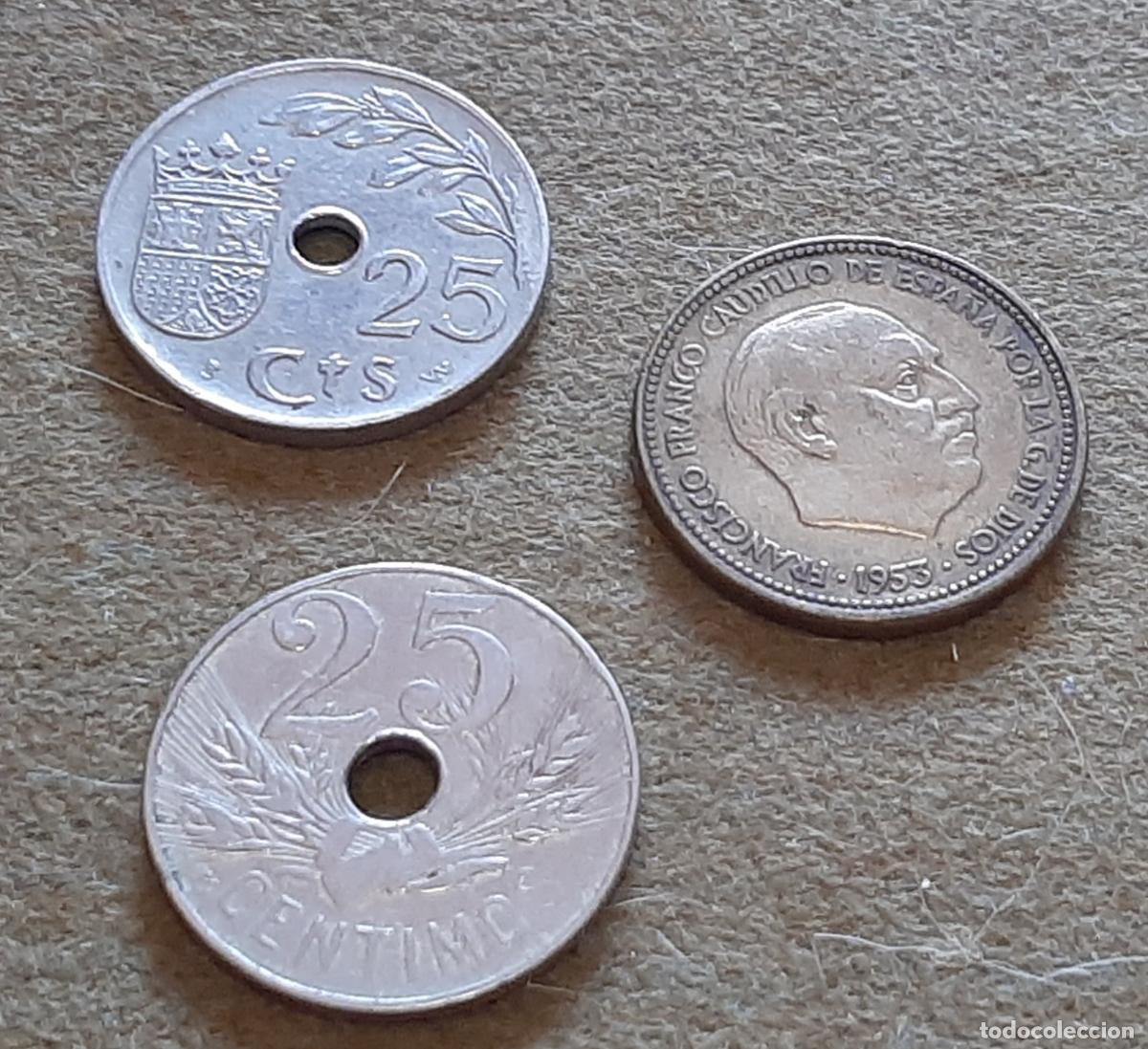 Monedas Franco: 3 MONEDAS ESPA&Ntilde;OLAS DEL ESTADO ESPA&Ntilde;OL. - Foto 1