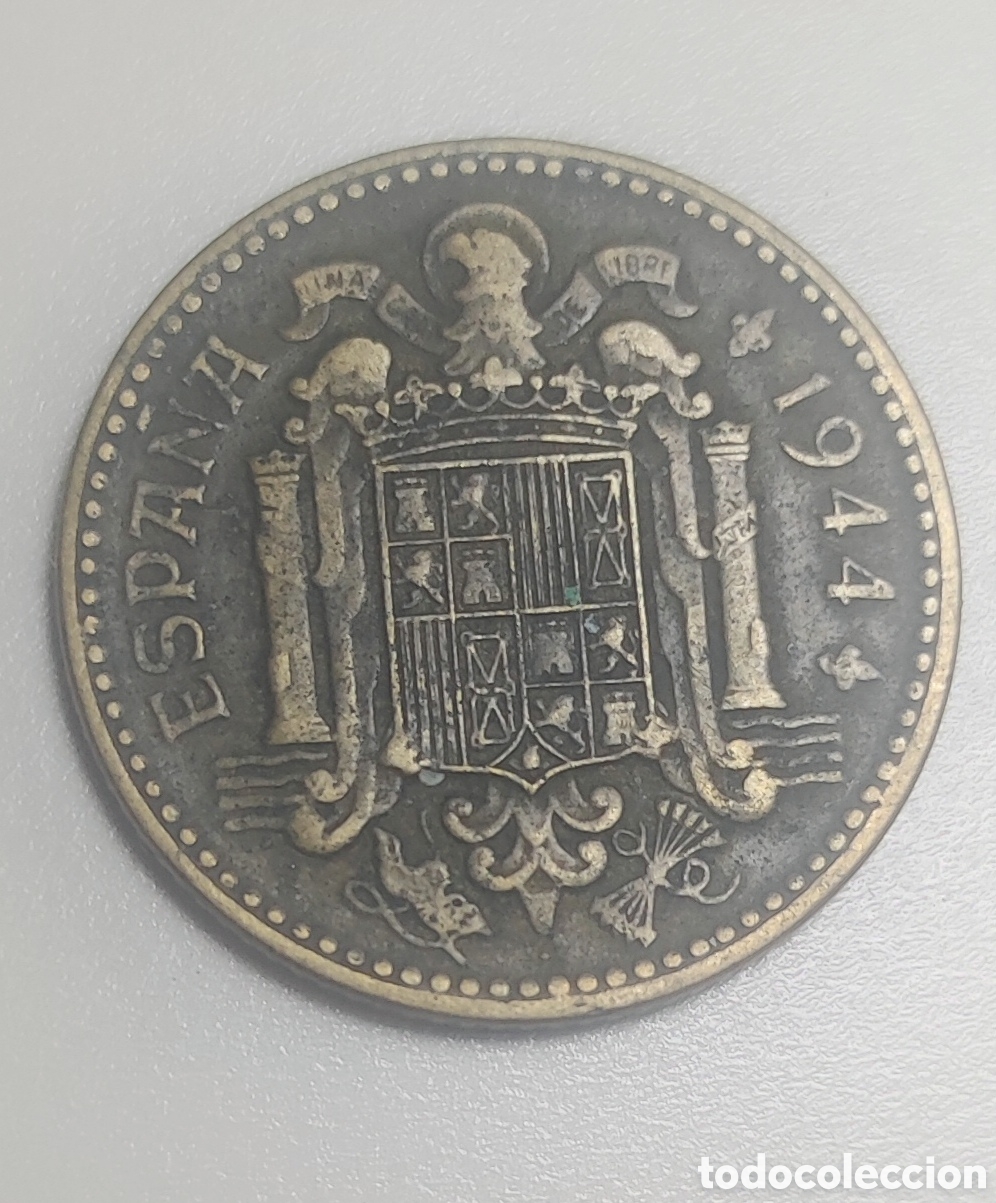 Monedas Franco: Moneda 1 peseta 1944 - Foto 2
