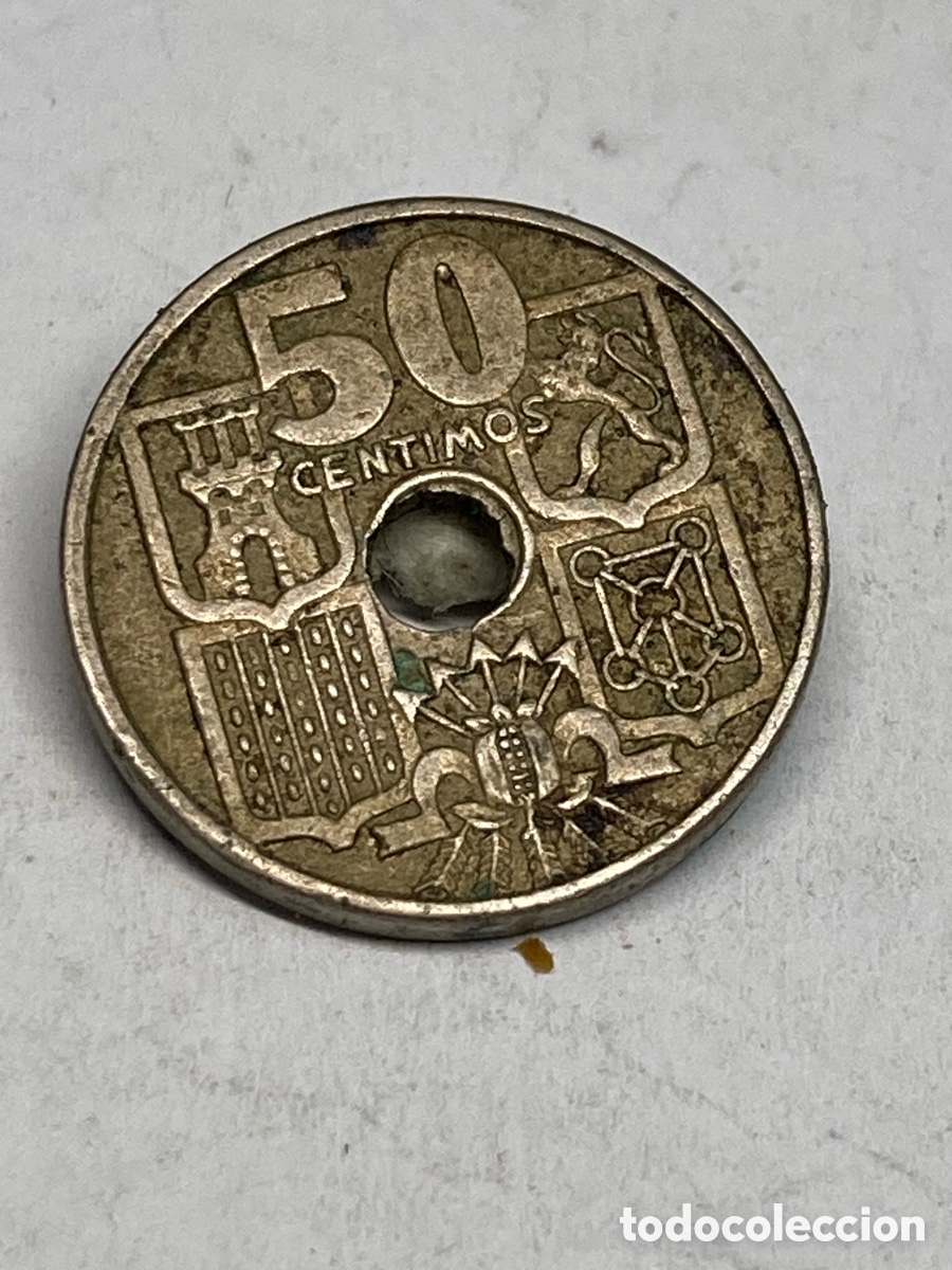 Monedas Franco: Moneda 50 c&eacute;ntimos 1949 M34 - Foto 2
