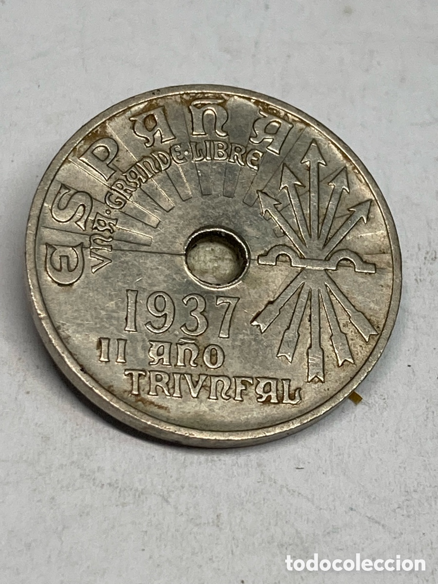 Monedas Franco: Moneda 25 c&eacute;ntimos 1937 M34 - Foto 2