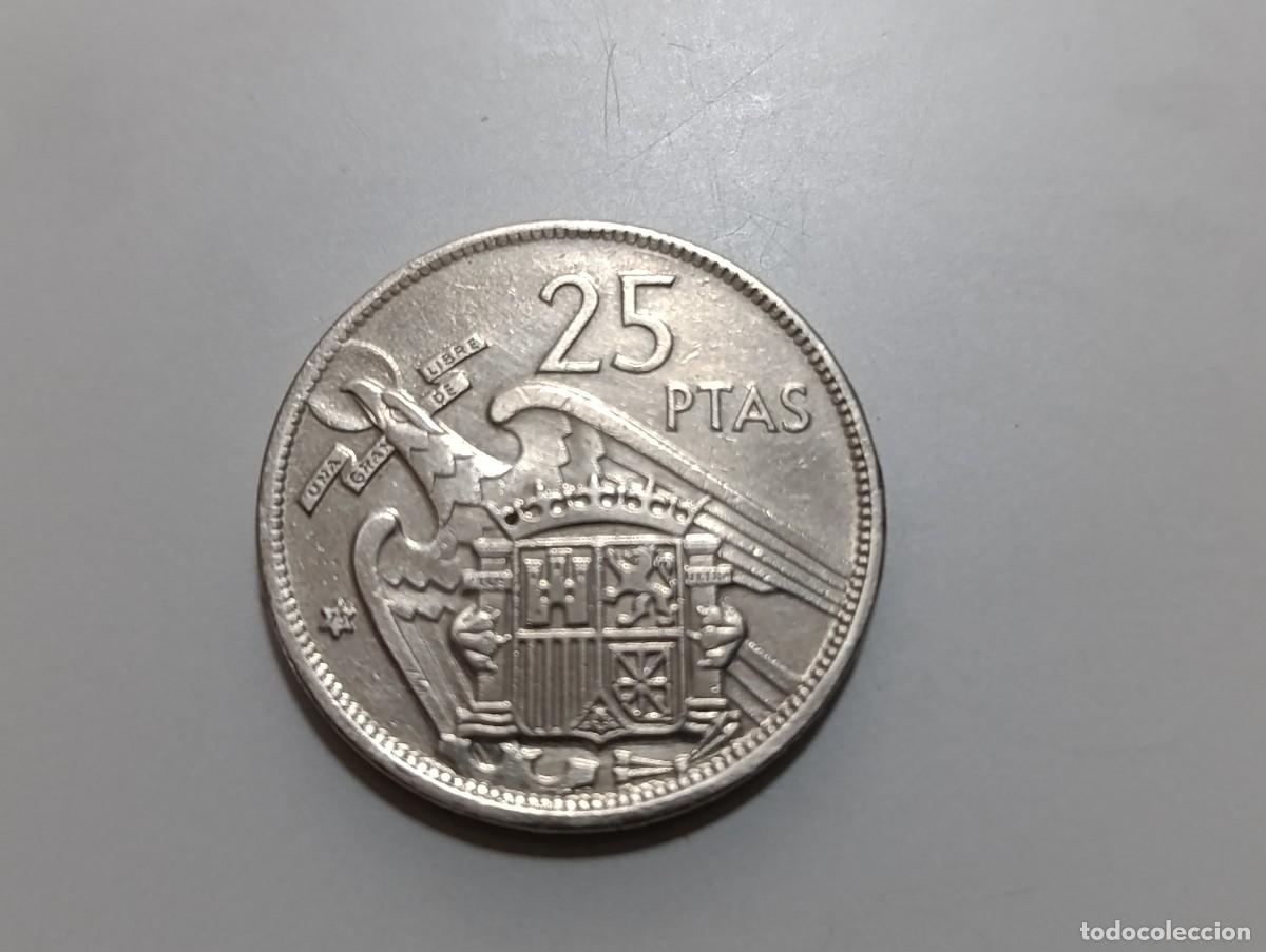 Monedas Franco: Moneda de 25 pesetas 1957 *75 - Foto 1