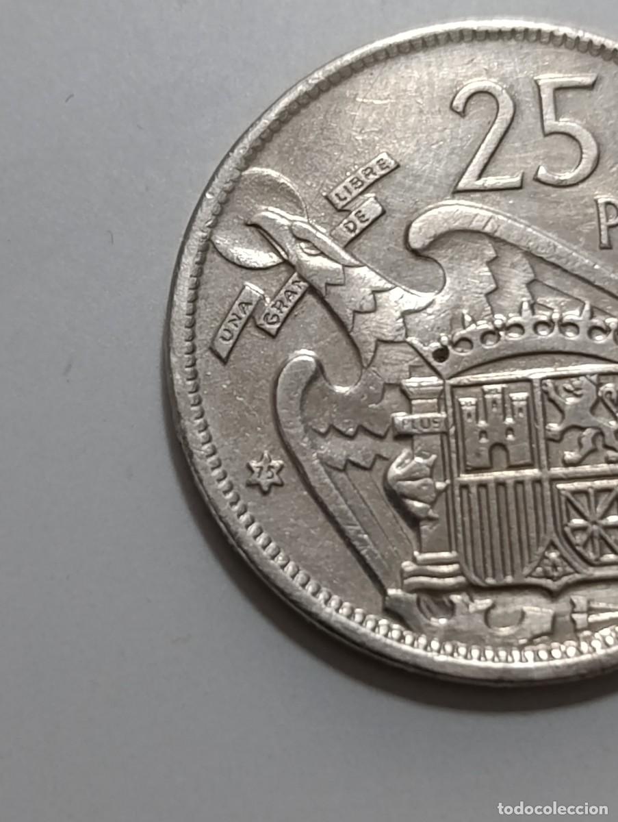 Monedas Franco: Moneda de 25 pesetas 1957 *75 - Foto 3