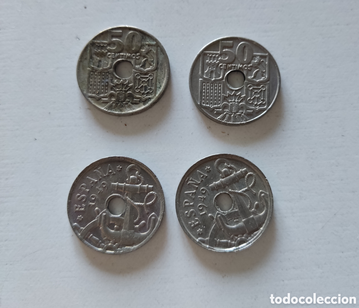 Monedas Franco: 4 MONEDAS DE 50 C&Eacute;NTIMOS 1949 *62 - Foto 1