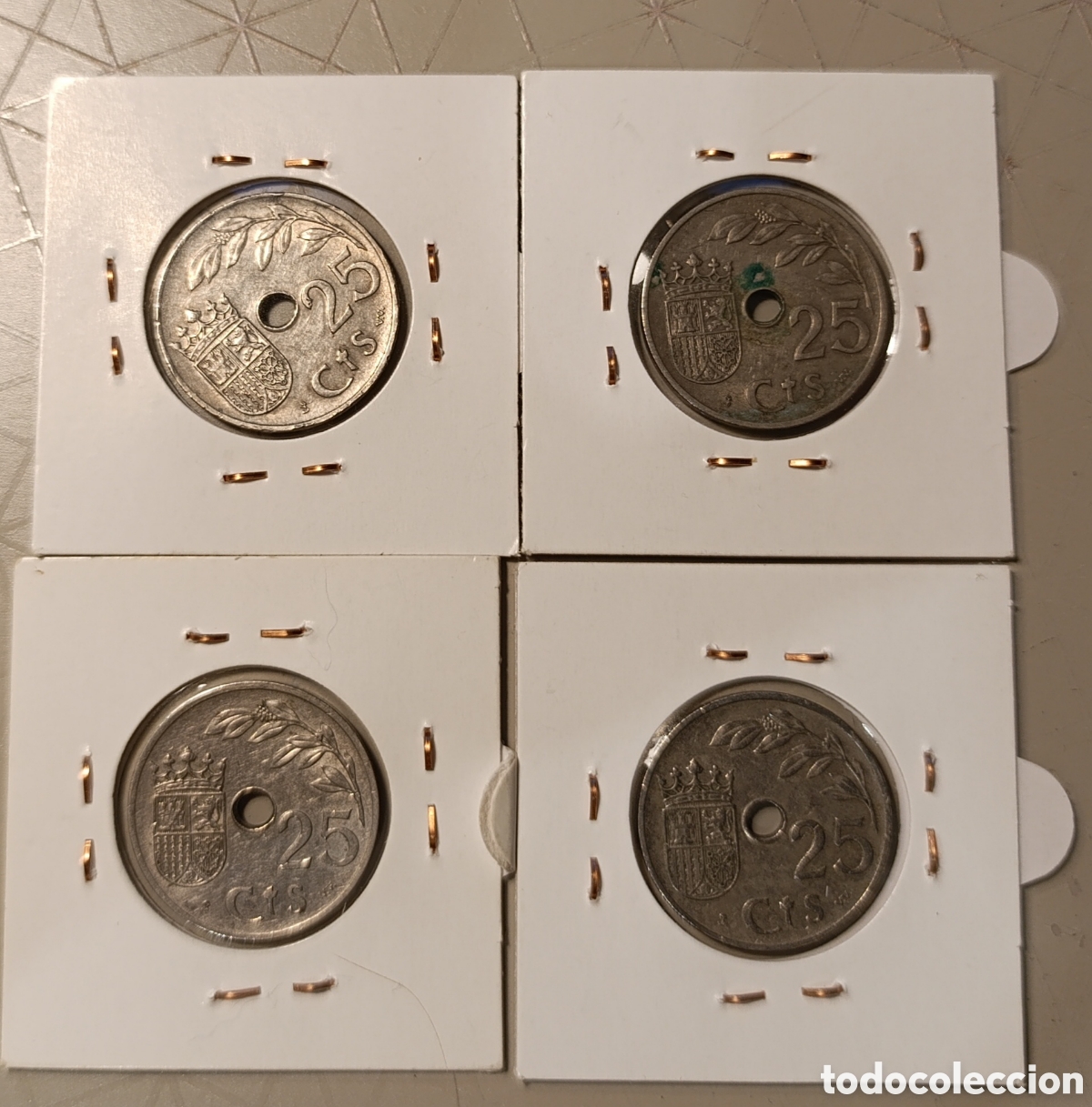 Monedas Franco: Lote de 25 c&eacute;ntimos 1937 - Foto 2