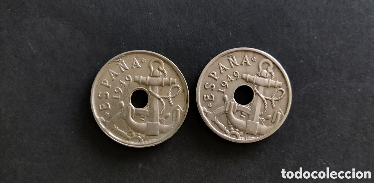 Monedas Franco: 2 MONEDAS DE 50 C&Eacute;NTIMOS DE 1949 *53 - Foto 1