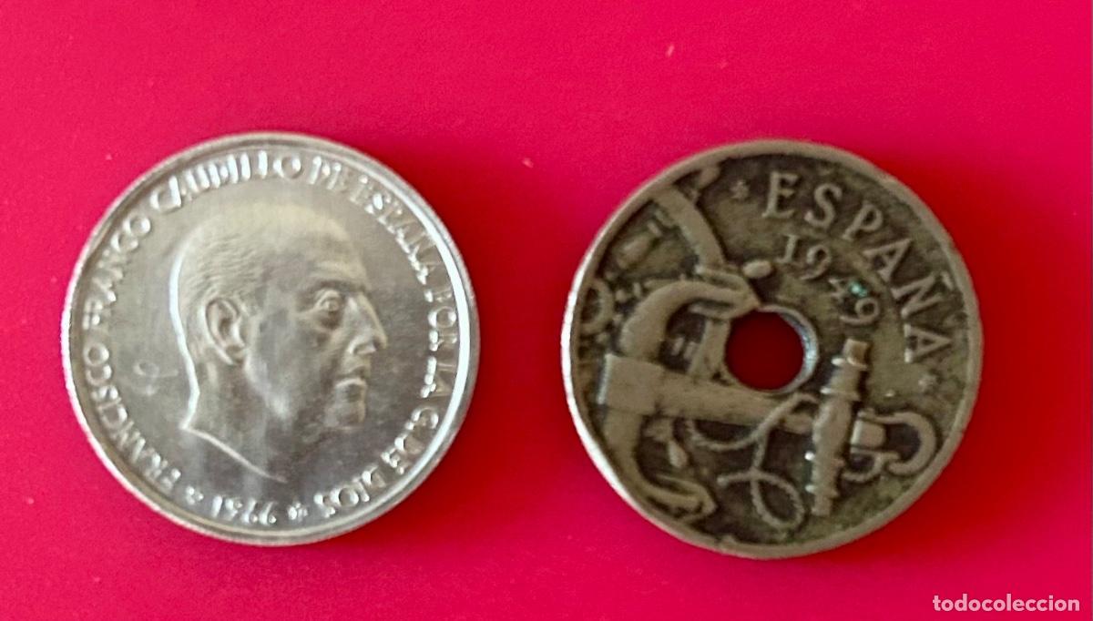 Monedas Franco: Dos monedas de 50 c&eacute;ntimos de peseta - Foto 2