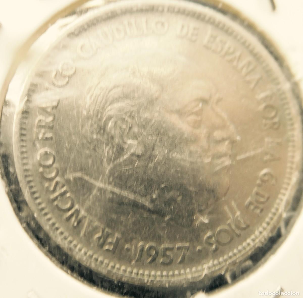 Monedas Franco: Moneda de 25 pesetas, de 1957, BC - Foto 1