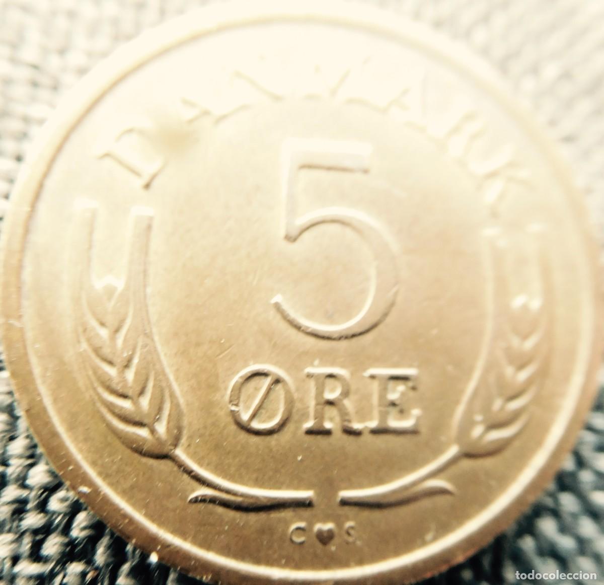 Monedas Franco: Moneda, 5 ore, 1963, Dinamarca, cobre. - Foto 1