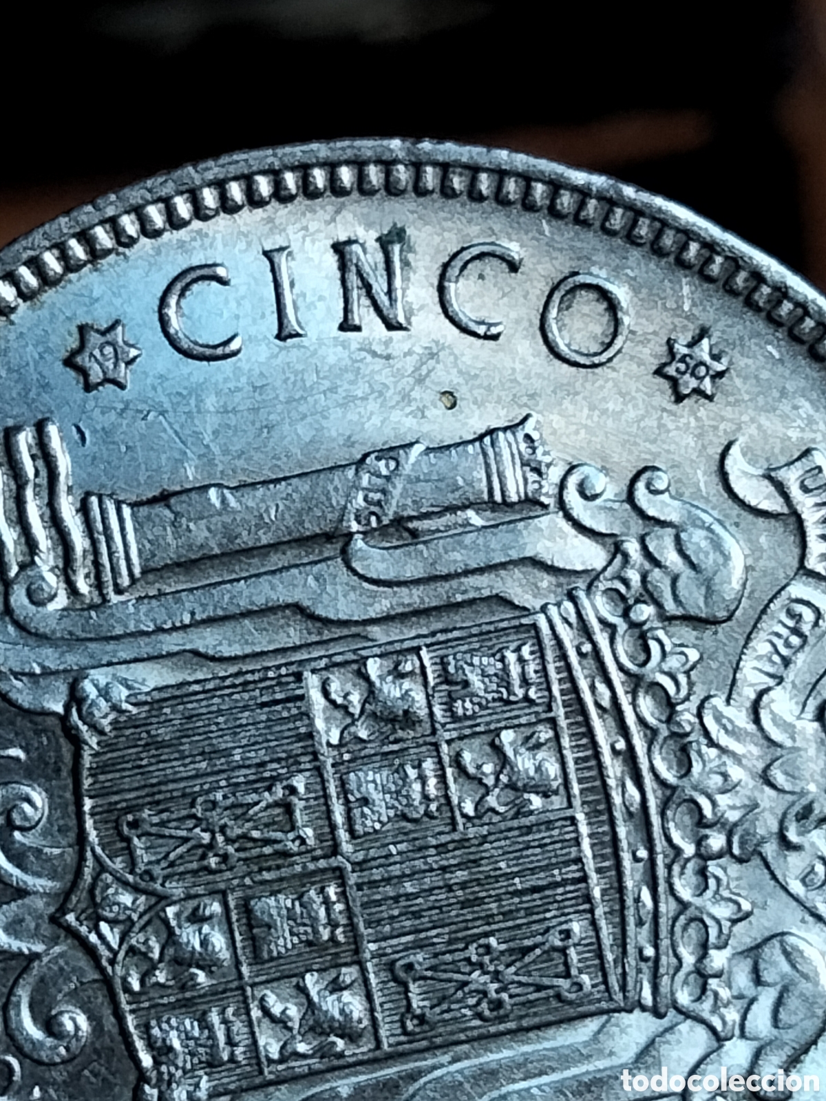 Monedas Franco: Moneda 5 pesetas 1949 (*50) - Foto 3