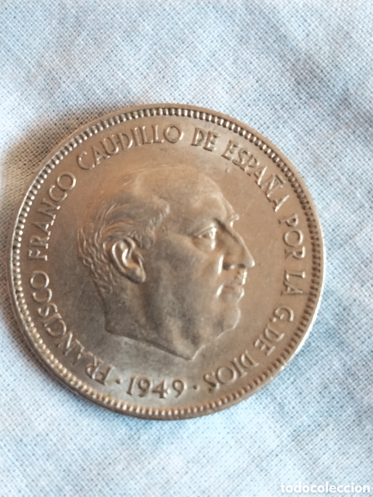 Monedas Franco: Moneda 5 pesetas 1949 (*50) - Foto 1