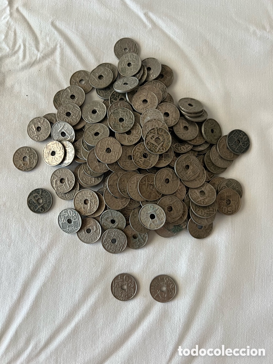 Monedas Franco: 170 monedas espa&ntilde;olas de 50 c&eacute;ntimos - Foto 3