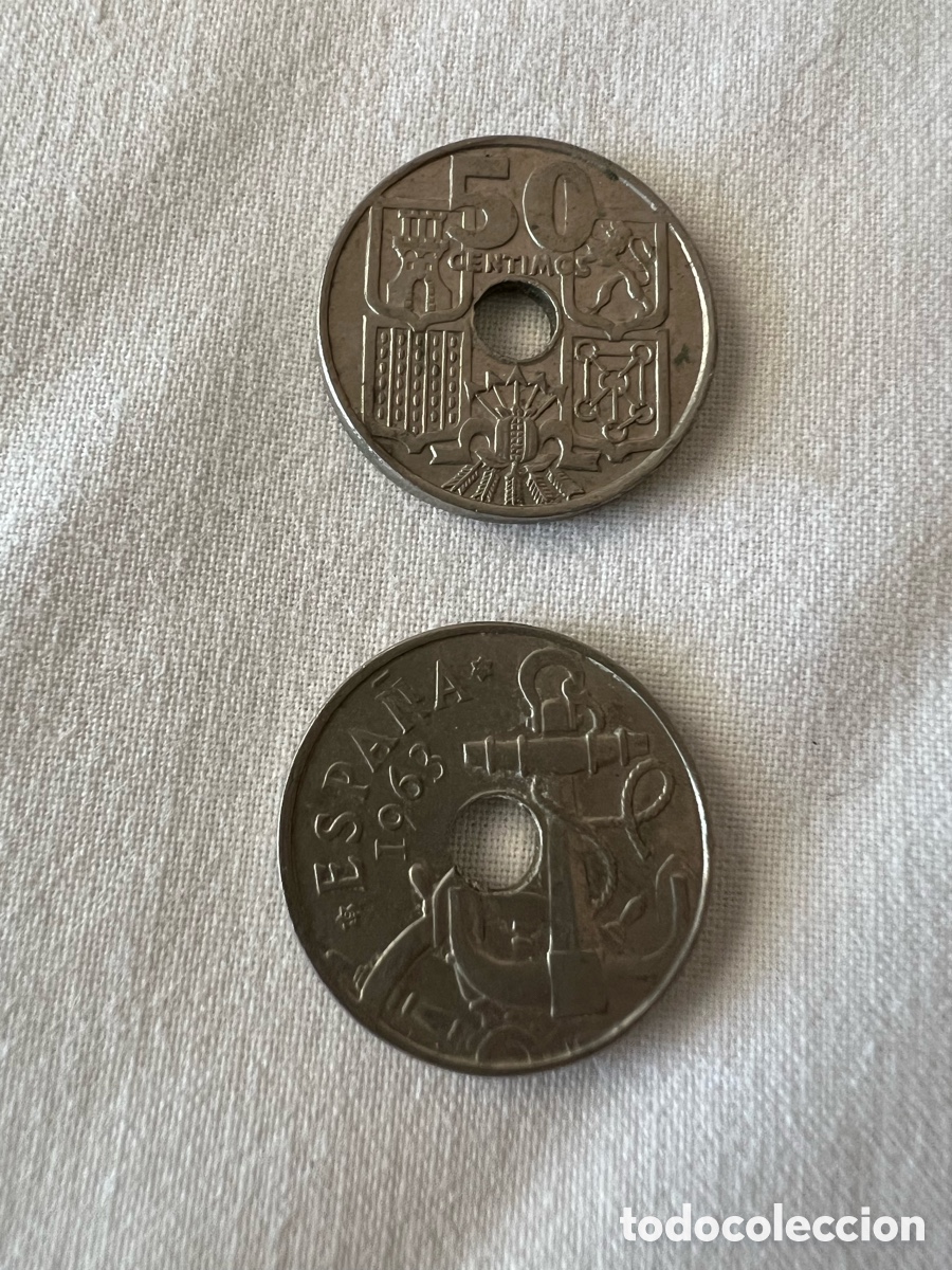 Monedas Franco: 170 monedas espa&ntilde;olas de 50 c&eacute;ntimos - Foto 1