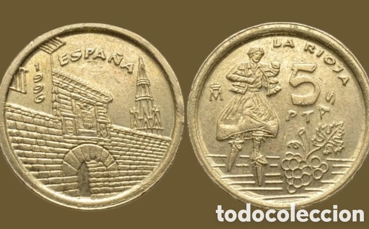 Monedas Franco: 20 monedas de 5 pesetas de la rioja - Foto 2
