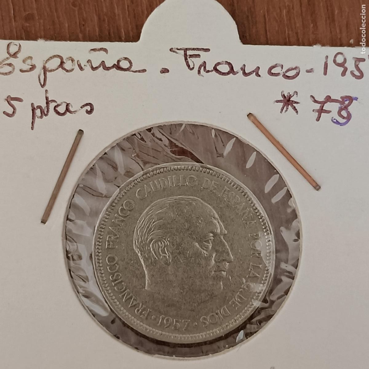 Monedas Franco: moneda de 5pts. circulada - Foto 1