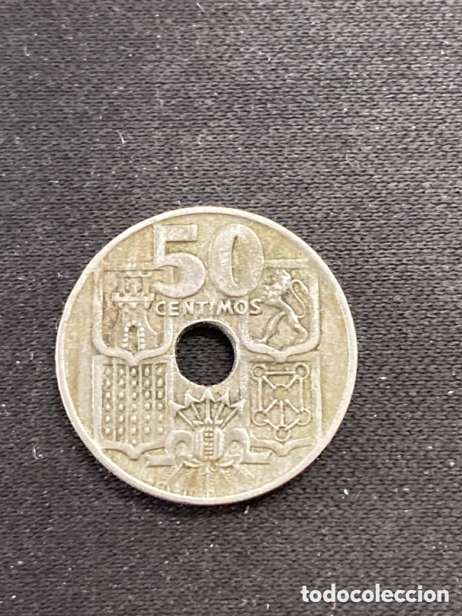 Monedas Franco: 50 centimos moneda Espa&ntilde;ola - Foto 1