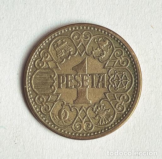 Monedas Franco: Moneda de 1 peseta 1944 MBC - Foto 1