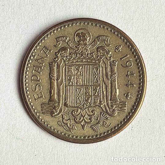 Monedas Franco: Moneda de 1 peseta 1944 MBC - Foto 3