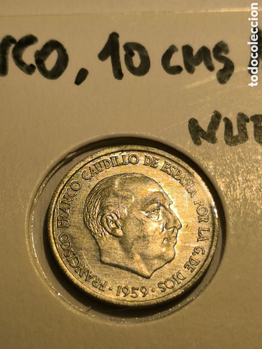 Monedas Franco: Moneda de 10 CMS Franco 1959 sin circular - Foto 1