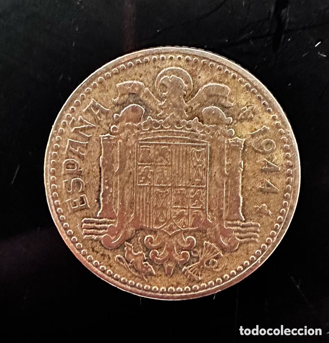 Monedas Franco: Peseta del uno, 1944 - Foto 2