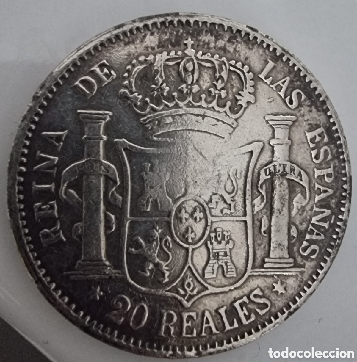 Monedas Franco: MONEDA DE 20 REALES. 1852 - Foto 2