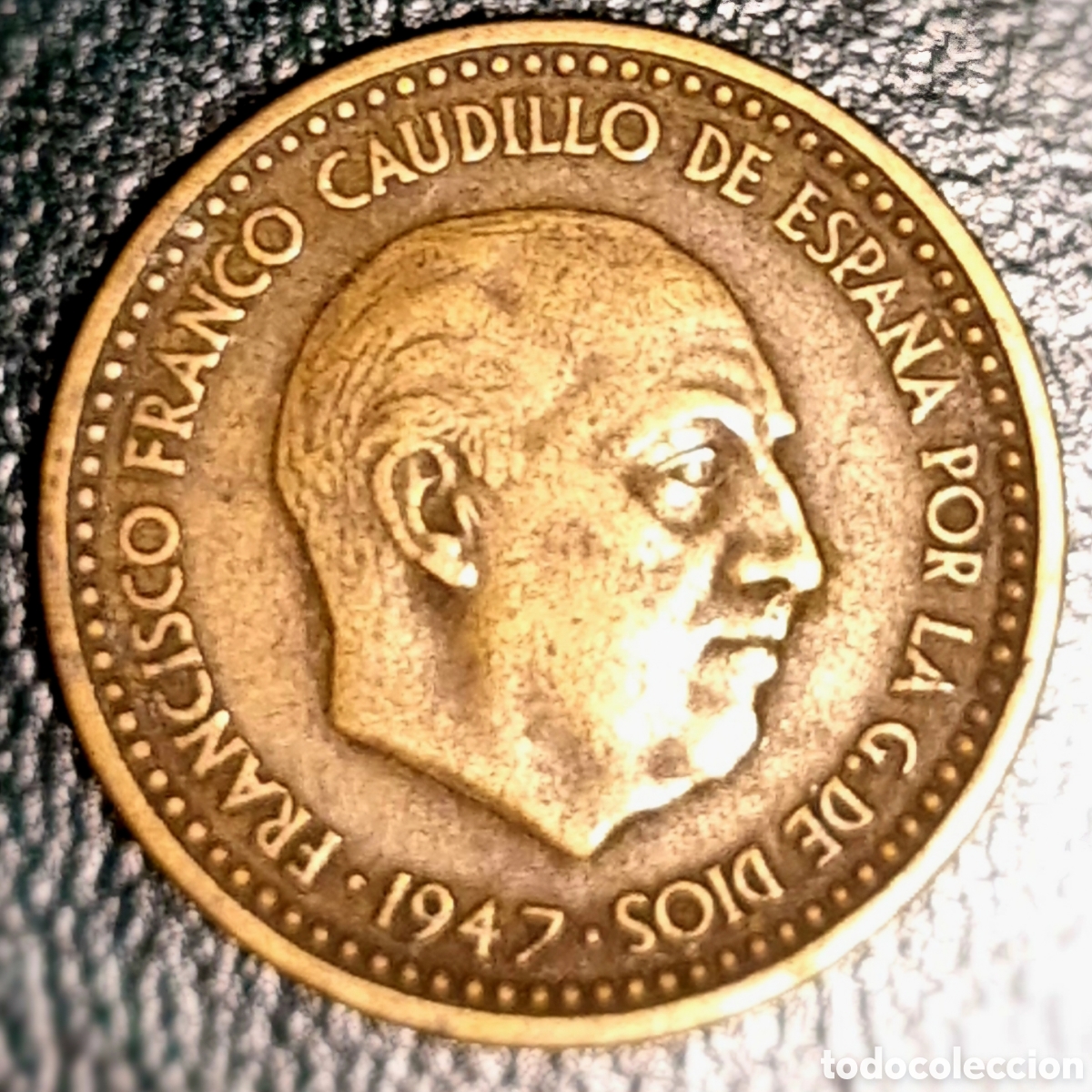 Monedas Franco: Moneda 1 Peseta 1947 *49 - Foto 2