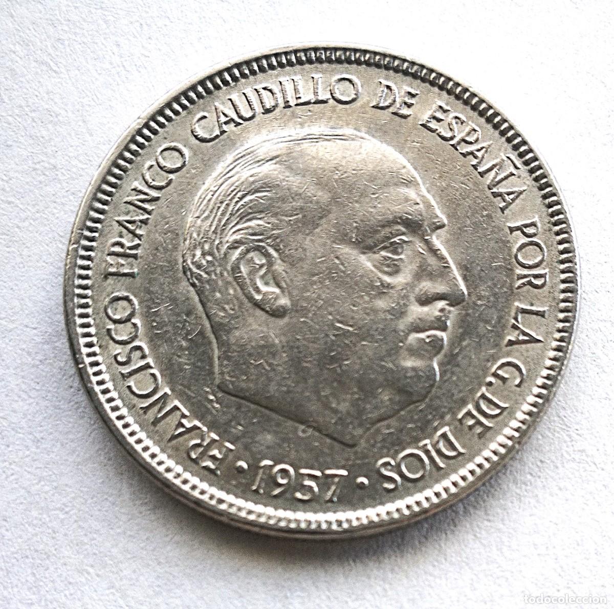 Monedas Franco: MONEDA DE 5 PESETAS 1957*63 - Foto 2