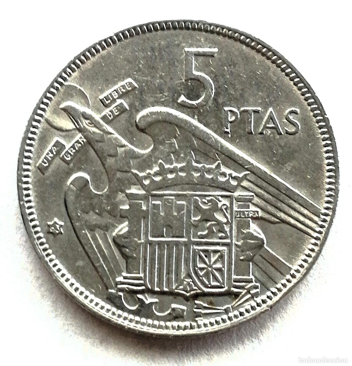Monedas Franco: MONEDA DE 5 PESETAS 1957*63 - Foto 3
