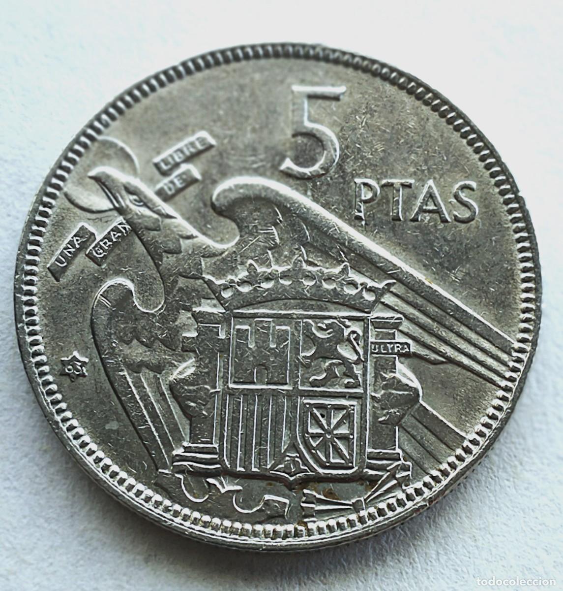 Monedas Franco: MONEDA DE 5 PESETAS 1957*63 - Foto 5