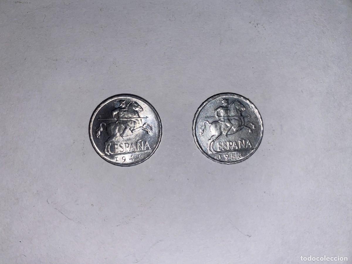 Monedas Franco: 2 Monedas 5 Centimos 1941/53 EBC - Foto 1