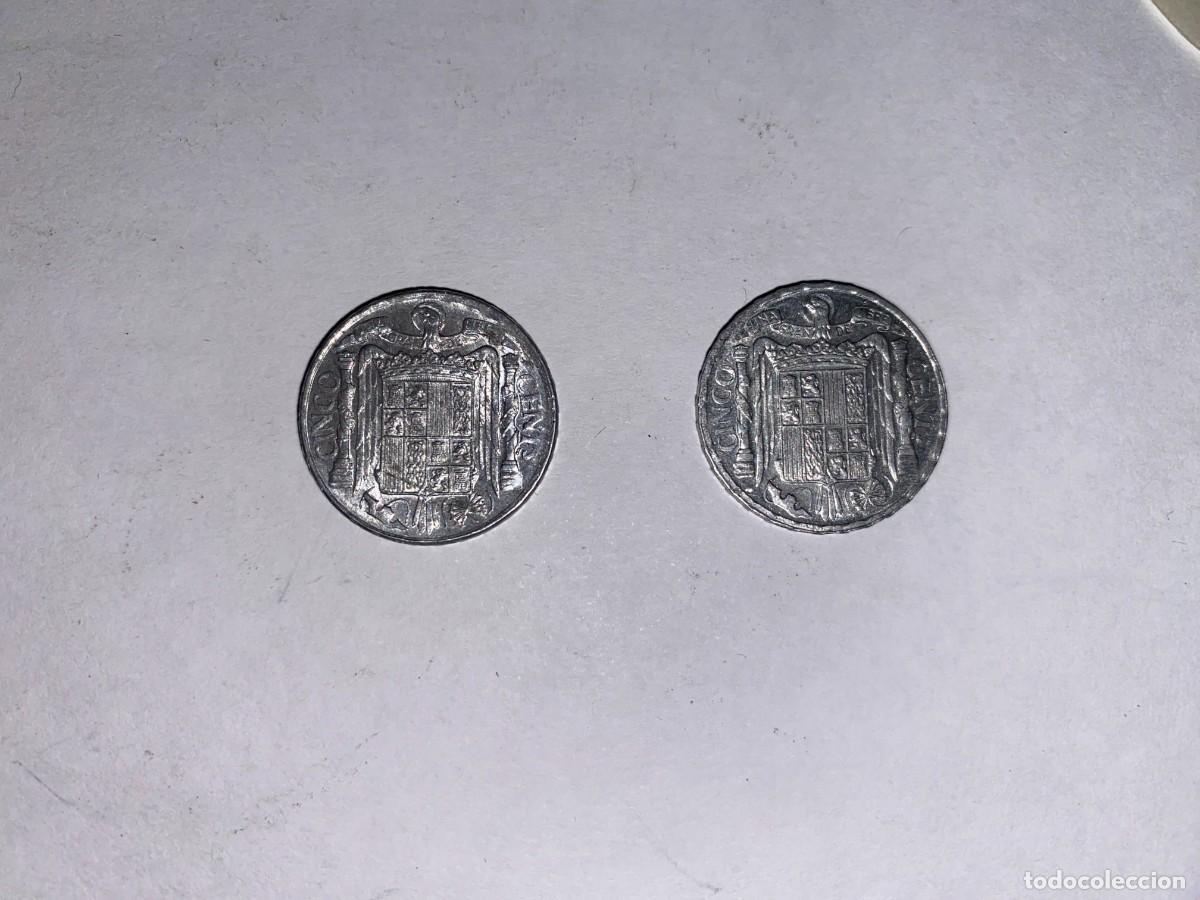 Monedas Franco: 2 Monedas 5 Centimos 1941/53 EBC - Foto 2
