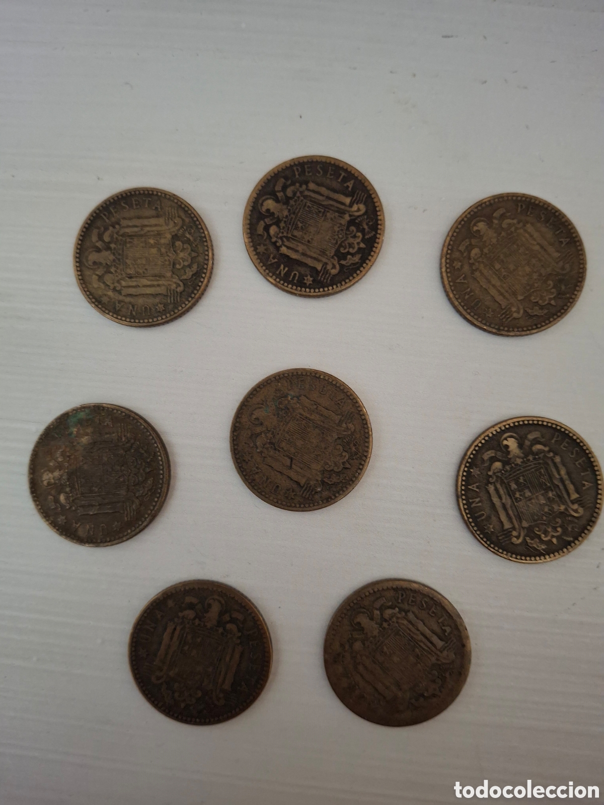 Monedas Franco: 8 Monedas de 1 peseta 1947 - Foto 3