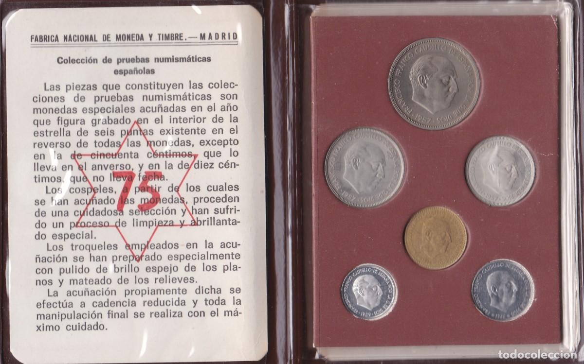 Monedas Franco: Cartera. Prueba Numismatica E Espa&ntilde;ol. 1957*75. - Foto 2