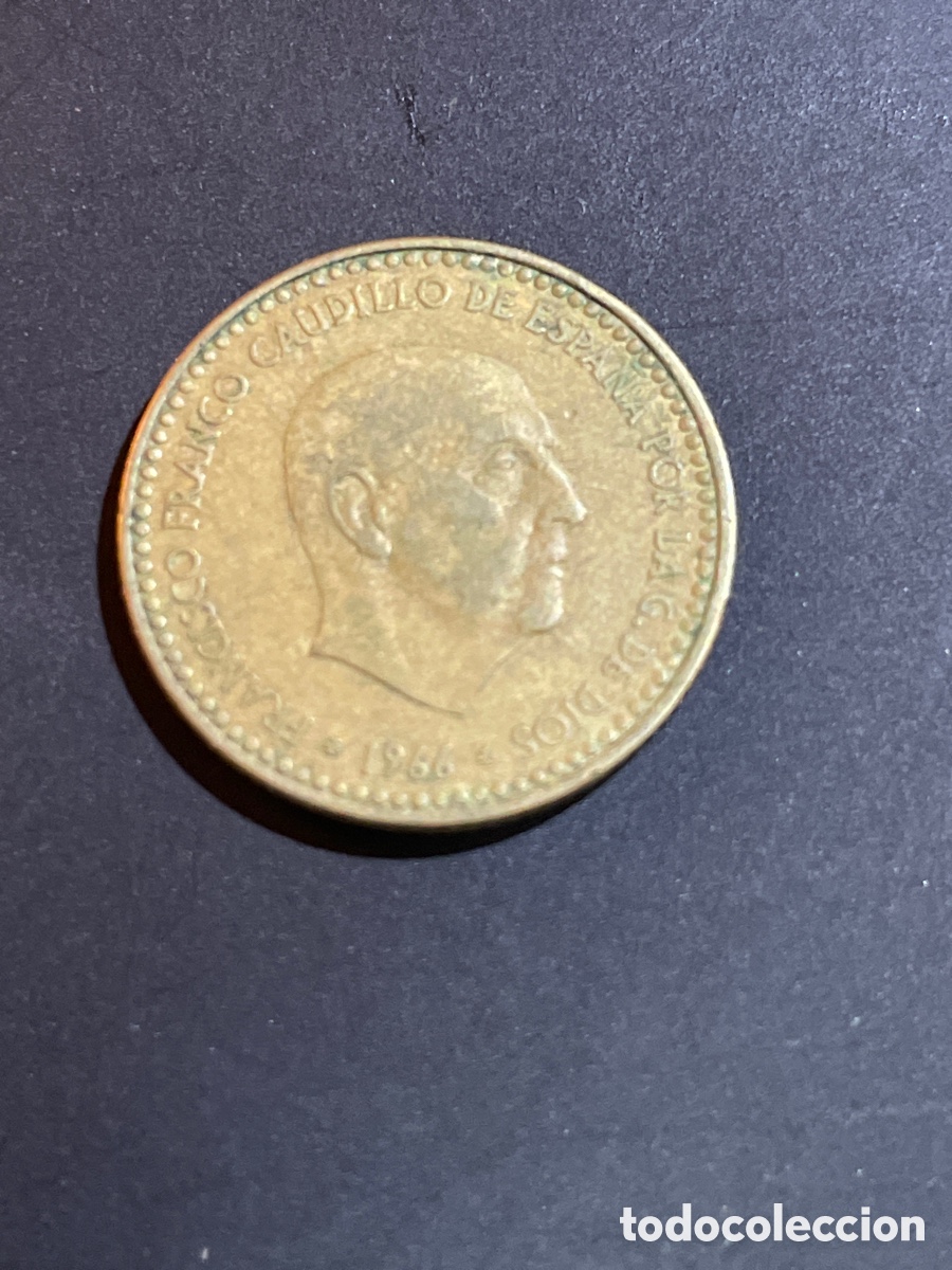 Monedas Franco: 1 pta Estado espa&ntilde;ol 1966 - Foto 1