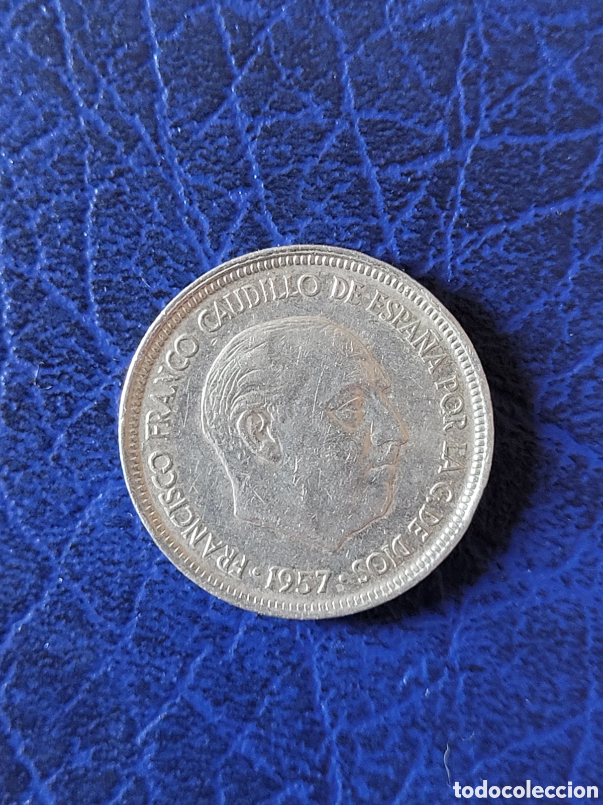 Monedas Franco: Moneda 5 pesetas 1957 estrella 75 - Foto 1
