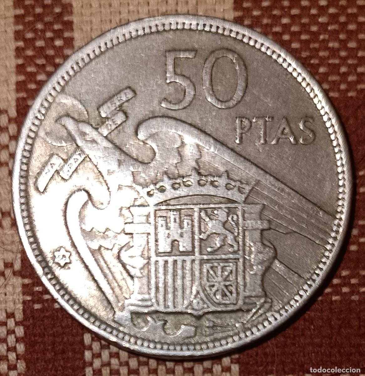 Monedas Franco: Moneda de 50 pesetas de 1957 - Foto 2