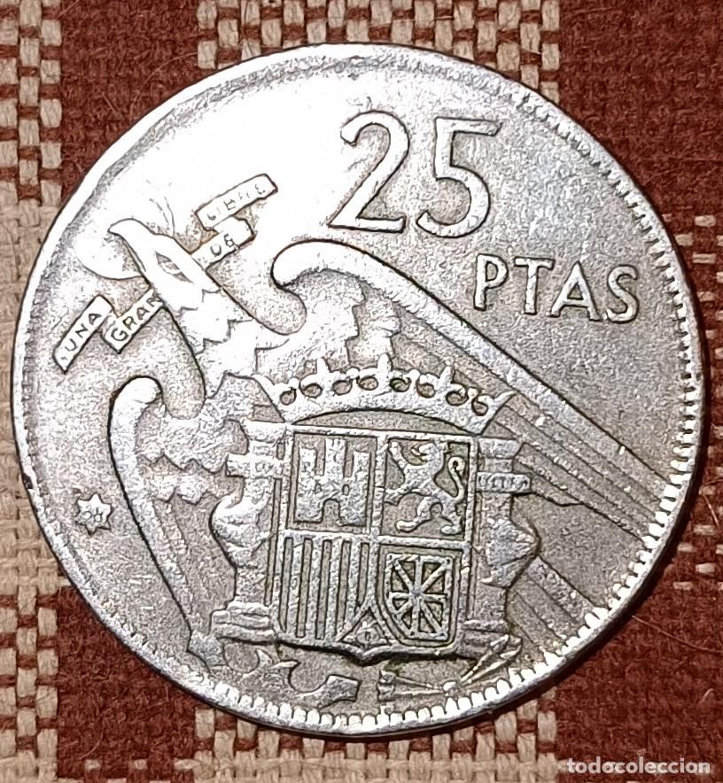 Monedas Franco: Moneda de 25 pesetas de 1957 - Foto 2