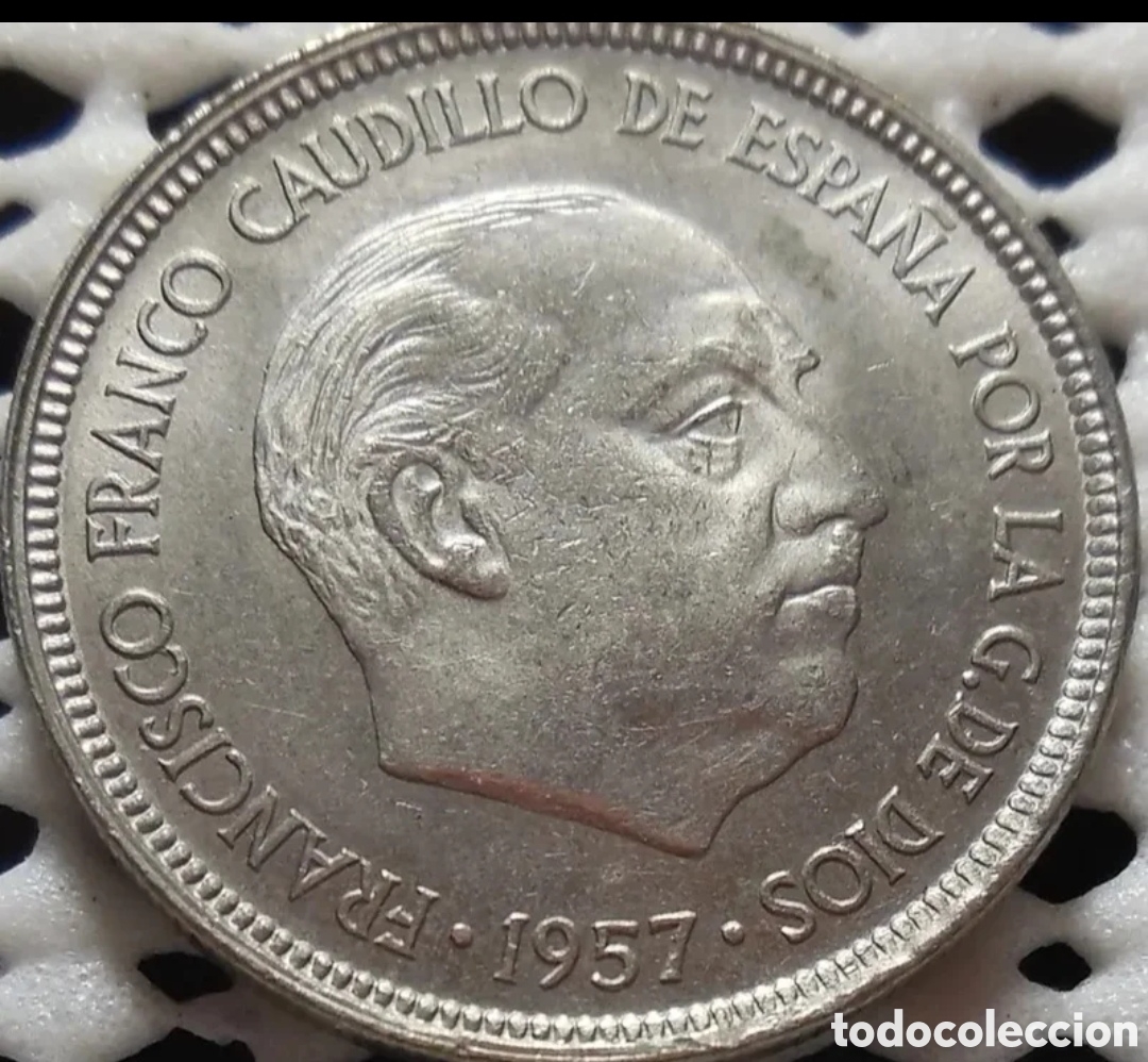 Monedas Franco: 5 pesetas 1957 *58 SC PLUS - Foto 1