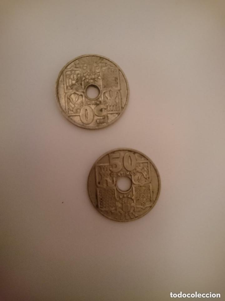 Monedas Franco: 2 ANTIGUAS MONEDAS 50 CENTIMOS ESPA&Ntilde;OLAS - Foto 1