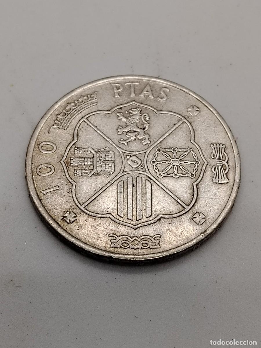 Monedas Franco: moneda de plata 800/1000 de 100 pesetas - Foto 3
