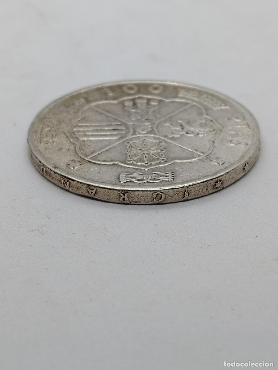 Monedas Franco: moneda de plata 800/1000 de 100 pesetas - Foto 4