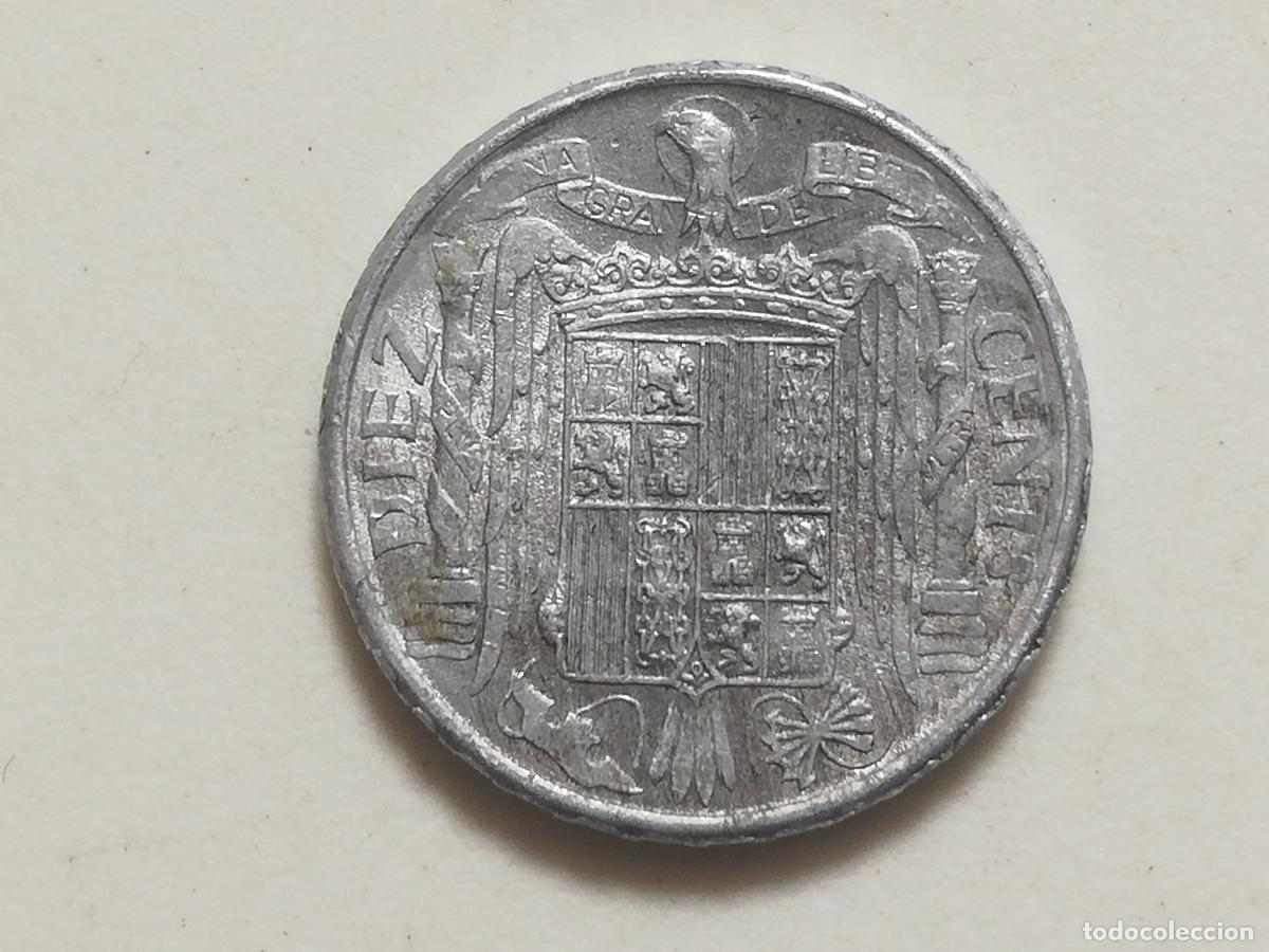 Monedas Franco: MONEDA 10 CENTIMOS 1945, ALUMINIO - Foto 2