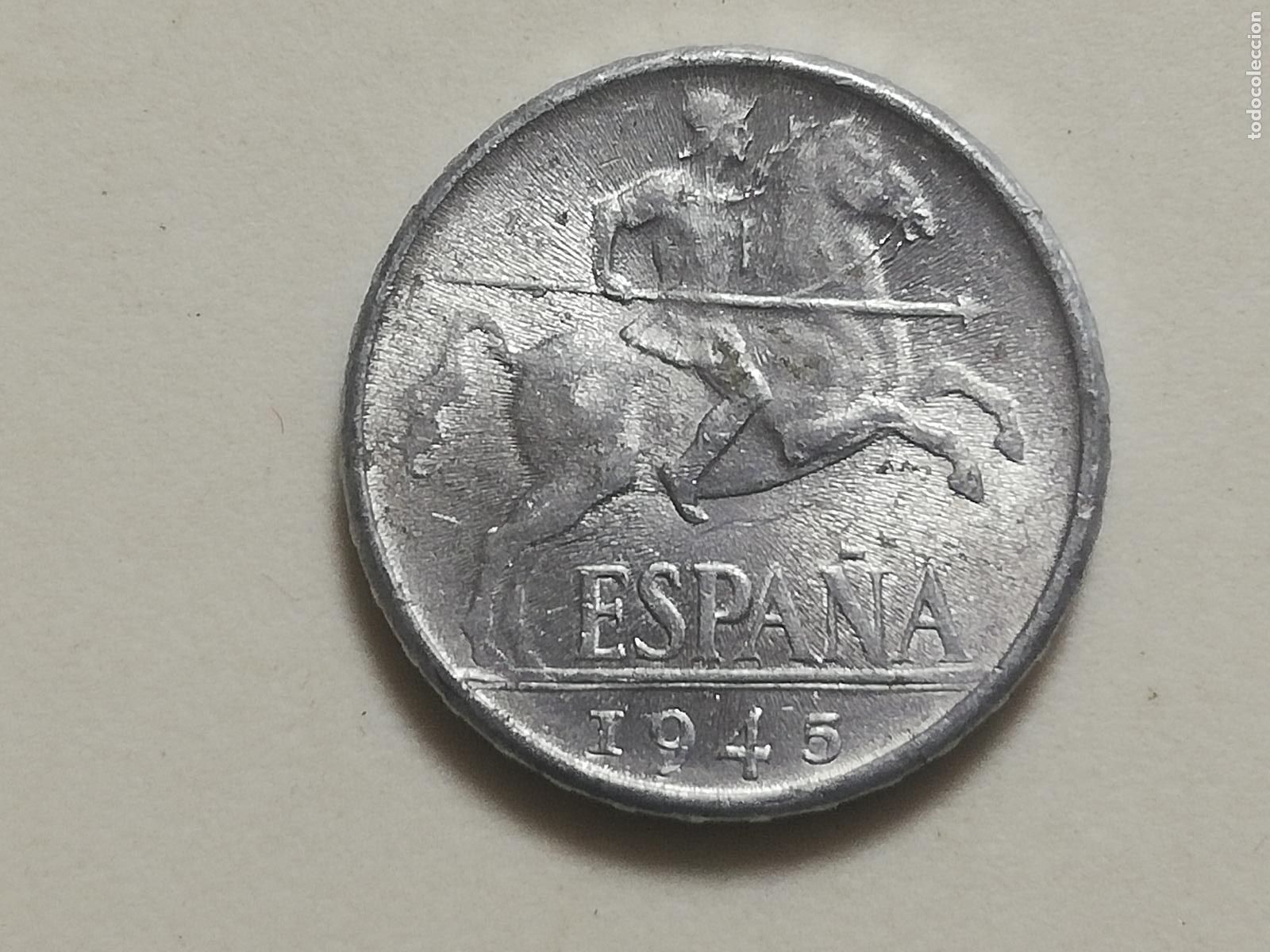 Monedas Franco: MONEDA 10 CENTIMOS 1945, ALUMINIO - Foto 1