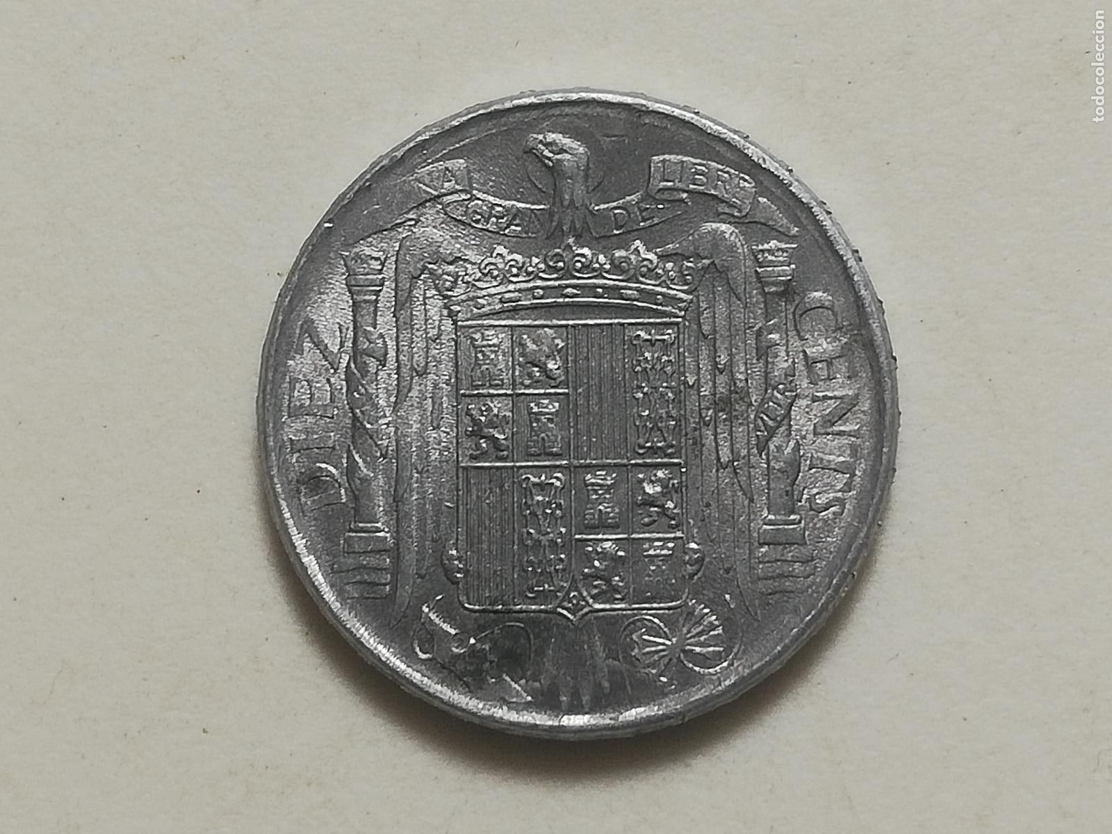 Monedas Franco: MONEDA 10 CENTIMOS 1945, ALUMINIO - Foto 2