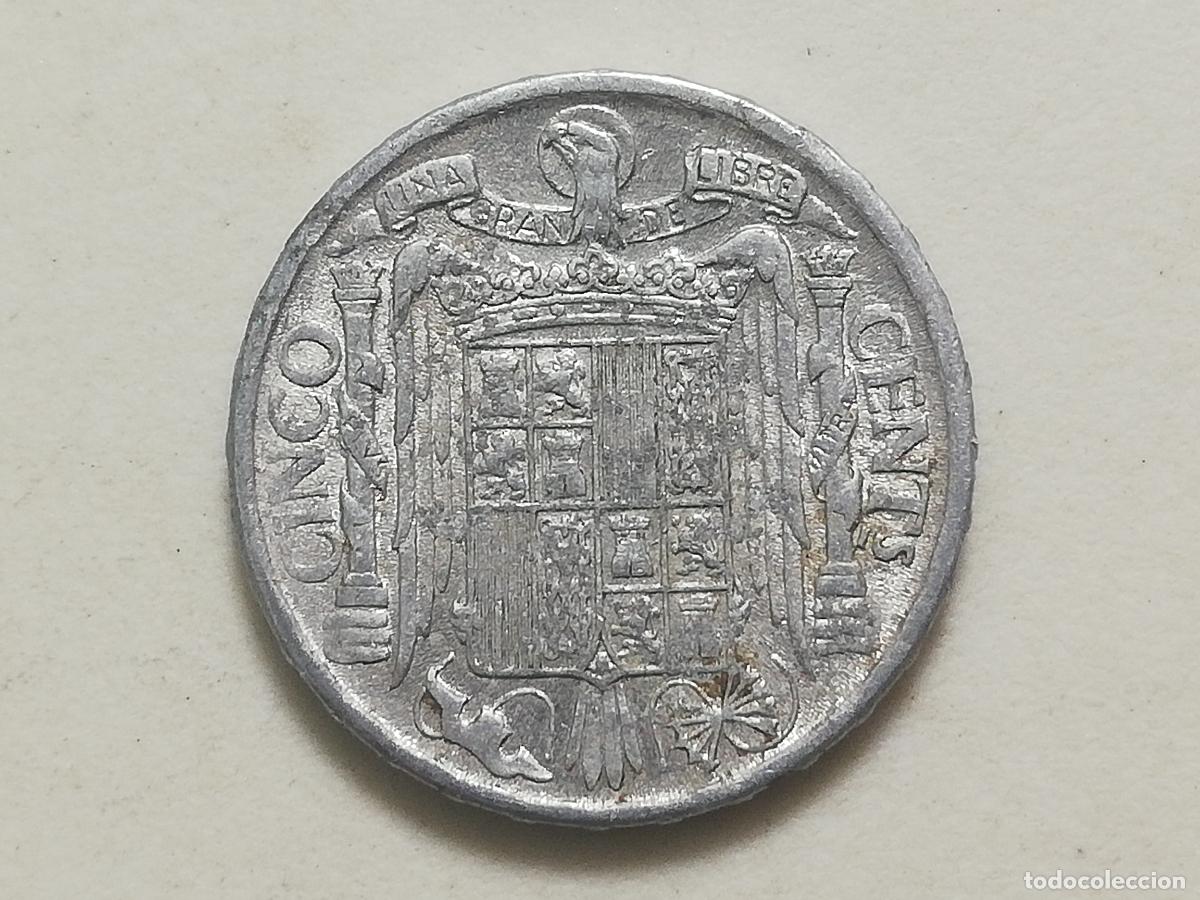 Monedas Franco: MONEDA 5 CENTIMOS 1945, ALUMINIO, PLVS CON V - Foto 2