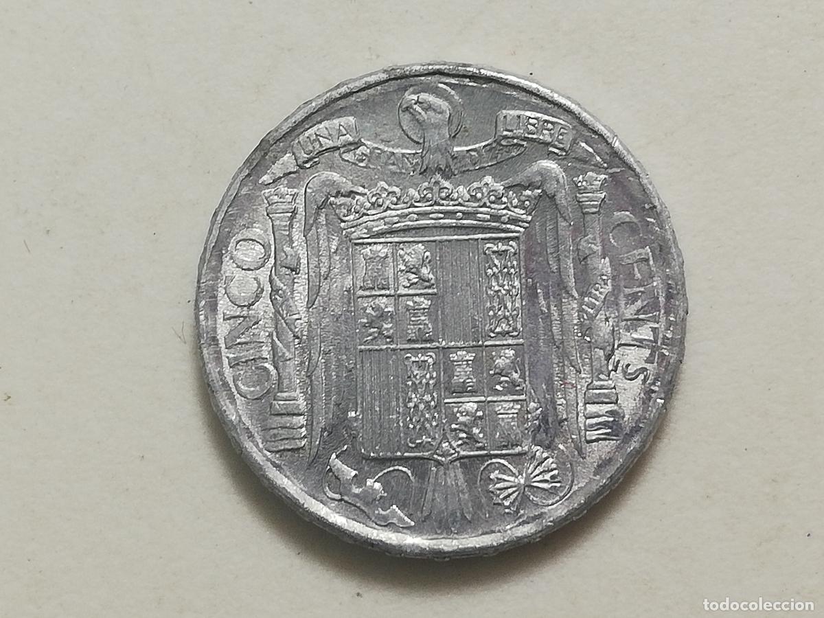 Monedas Franco: MONEDA 5 CENTIMOS 1945, ALUMINIO, PLVS CON V - Foto 2