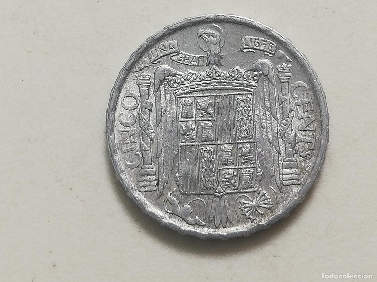 Monedas Franco: MONEDA 5 CENTIMOS 1945, ALUMINIO, PLVS CON V - Foto 2